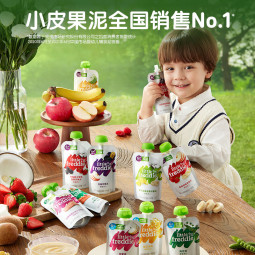 小皮（Little Freddie）胡萝卜苹果泥 婴儿水果泥 欧洲进口宝宝辅食泥蔬菜泥100g*1袋 