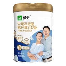 蒙牛（MENGNIU）中老年低脂高钙高纤奶粉不额外添加白砂糖父亲节送礼父母长辈 800*2罐【送按摩捶+礼盒】 