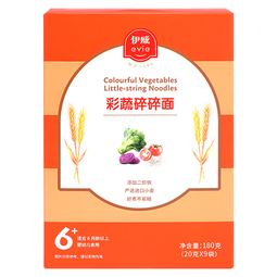 伊威（Eastwes） 婴幼儿辅食 彩蔬碎碎面180克(9袋)宝宝面条  好吞咽 6月+ 
