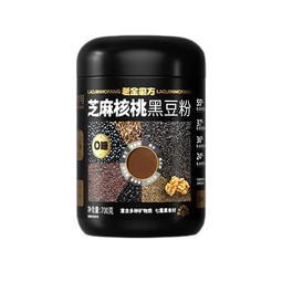 老金磨方黑芝麻核桃黑豆粉700g 营养0糖早餐冲泡即食代餐谷物杂粮芝麻糊 芝麻核桃黑豆粉700g 