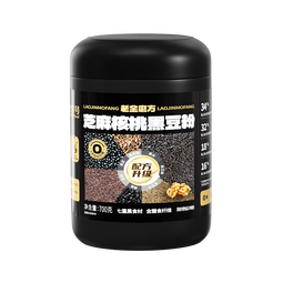 老金磨方营养0糖早餐即食冲泡代餐粉谷物杂粮黑芝麻糊核桃阿胶红枣 芝麻核桃黑豆粉700g*2