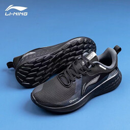 李宁（LI-NING）SOFT跑步鞋男鞋新款FutureRun跑步系列减震回弹透气轻质跑鞋 黑色-1 43.5 