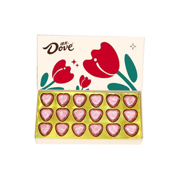 德芙（Dove）巧克力礼盒生日礼物送男女友儿童解馋休闲零食糖果结婚伴手礼品 德芙心语巧克力小红花礼盒95g 