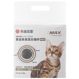 鳥語花香黑金除臭豆腐膨润土混合猫砂低尘矿砂快速结团可冲厕所黑茶清香 1包*2.4kg共2.4kg