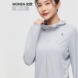 猫人防晒衣男女款upf50+夏季新款防紫外线透气防晒服外套 银灰色-女款 M 
