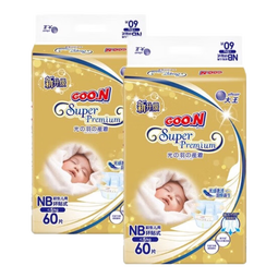 大王（GOO.N）大王光羽系列环贴纸尿裤婴儿超薄透气NB60片*2包【厂商直送】