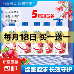 艾可熊红石榴水润呵护洗手液抑菌滋润保湿清洁儿童可用家庭装 5瓶（家庭装送1个泵头） 