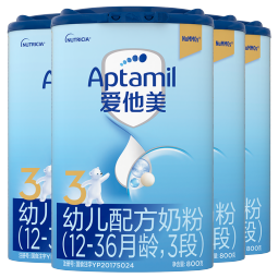爱他美（Aptamil）经典版幼儿配方奶粉3段（12-36月龄） 800g*4罐【新国标】