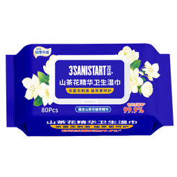 三仕达山茶花杀菌湿巾80片杀菌率99.9%日常卫生消毒湿巾学生在校清洁巾 80片*1包【杀菌体验装】 