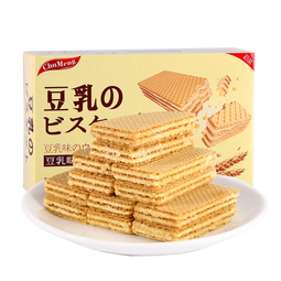 不多言日本风味豆乳威化饼干夹心低代餐卡小零食下午茶丽脂奶酪芝士盒装 【3盒/384g】豆乳威化饼干