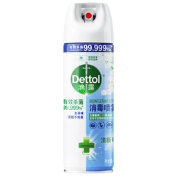 滴露（Dettol） 消毒液酒精杀菌喷雾灭活流感H1N1病毒马桶消毒鞋子除臭喷雾 清新铃兰 454ml 1瓶
