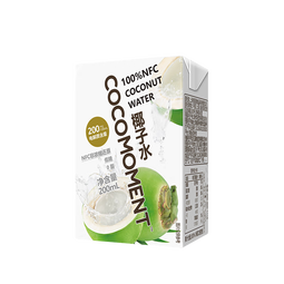 COCOMOMENT佳农旗下100%NFC椰子水椰青椰汁饮料补充天然电解质轻享装200ml 200ml*12盒