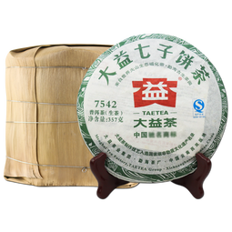 大益茶叶  普洱茶【整提装】生茶 7542 青饼 357g/饼  随机批次 2013年旧版一提7饼
