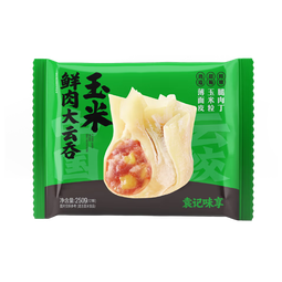 袁记味享袁记云饺 玉米鲜肉大云吞250g 12只 早餐夜宵馄饨云吞混沌