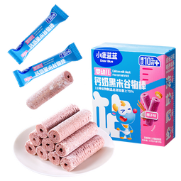 小鹿蓝蓝婴幼儿钙奶黑米谷物棒椰子味 宝宝零食磨牙米饼泡芙饼干25g 10月+
