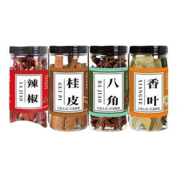 厨房四宝桂皮八角香叶辣椒组合调料家用大全调味料带瓶约重160g 厨房四宝4瓶约160g*2套