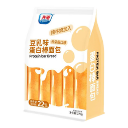 光明（Brilliant）蛋白棒夹心面包营养早餐代餐儿童休闲零食点心下午茶 豆乳味蛋白棒270g*1袋 