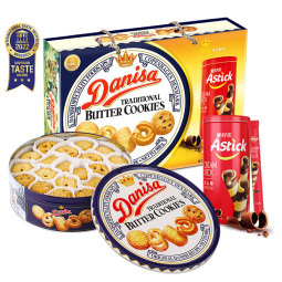 皇冠（danisa）丹麦曲奇饼干礼盒908g+60g休闲零食团购送礼物原装进口 