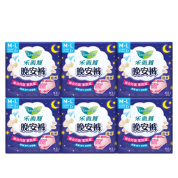 乐而雅花王晚安裤组合M-l码12片安睡裤裤型姨妈卫生巾适用臀围80-105cm 