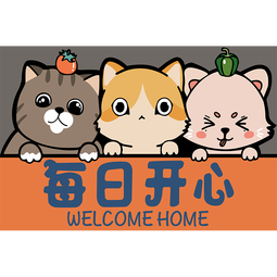 季象入户门地垫进门加厚垫家用厨房卫生间脚垫浴室门口防滑垫子可定制 每日开心 40x60 cm 