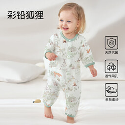 欧孕（OUYUN）婴儿睡衣连体衣夏季婴幼儿衣服男女宝宝睡袋薄款空调服春秋 彩铅狐狸 66cm