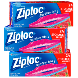 ziploc食品密封袋中号72个 食品级 收纳袋  微波炉可用冰箱厨房