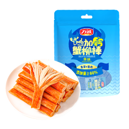 力诚加钙蟹味柳蟹肉添加海味零食休闲加钙蟹棒健康代餐零食 加钙蟹味柳 200g*1袋 【原味】