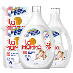 妈妈壹选植物香氛天然洗衣液18.5斤（3.25L+2L+袋2L*2）婴童宝妈洗衣可用 