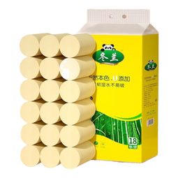 冬兰;(DONGLAN)卫生纸卷纸批发家庭厕纸卷纸无芯卷纸【5斤18卷】竹浆厕纸实惠装 5层 139g/卷*18卷 紧实粗卷 