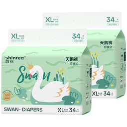 爽然（shinrea）天鹅拉拉裤XL68片超薄男女通用透气尿不湿【品牌直供 安心品质】 