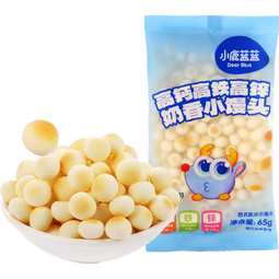 小鹿蓝蓝高钙高铁高锌奶香小馒头儿童零食无添加蔗糖新西兰进口乳粉 奶香小馒头65g*1袋
