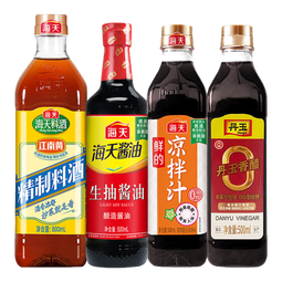 海天酸爽凉拌汁570g 凉拌菜万能调料汁 捞汁小海鲜 冷泡汁酱油调味品 0脂凉拌汁+蚝油+生抽+老抽