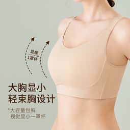 千奈美渐变色无痕无钢圈大码内衣提拉聚拢防下垂薄杯胸罩 晚香玉 75B C 