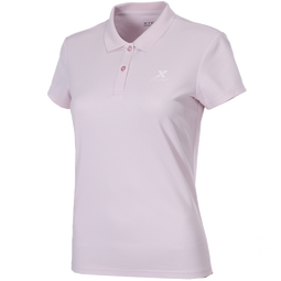特步polo衫t恤女夏季薄款透气速干T短袖宽松翻领休闲上衣运动服女半袖 浅粉(显瘦正肩) S/160