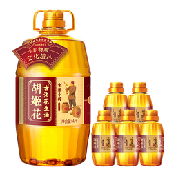 胡姬花古法小榨花生油4.632L组合（4L+158ml*4） 大桶装一级压榨食用油 古法小榨系列