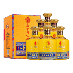 乐家玖方 南京同仁堂 52度 人参蛹虫草酒 500mL/瓶 礼盒装（送父母长辈） 52度 500mL 6瓶 配3礼品袋
