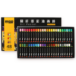 晨光（M&G）文具48色圆杆重彩油画棒 专业美术油性色粉棒 儿童画画初学者彩绘油彩棒绘画91136生日开学礼物