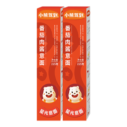 小熊驾到速食意大利面  番茄肉酱意面方便速食意粉通心粉方便面儿童意面 番茄肉酱意面 215g*2盒 