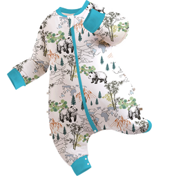 ibaby/英伦宝贝四层纱布睡袋婴儿童恒温分腿睡袋宝宝春夏季防踢被C 四层纱布-国宝熊猫-不可拆袖（室温24-28℃） 80码 