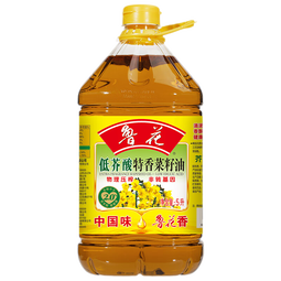 鲁花低芥酸特香菜籽油5L 食用油 5S物理压榨一级 厨房家用桶装 粮油 