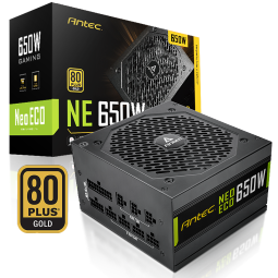 安钛克 Antec NE650金牌全模组/全日系电解电容/寿命更持久/支持风扇启停/双8pin电脑主机电源650W