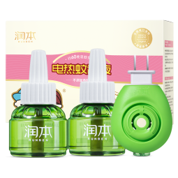润本（RUNBEN）电热蚊香液驱蚊水60晚45ml×2瓶+1器驱蚊液 