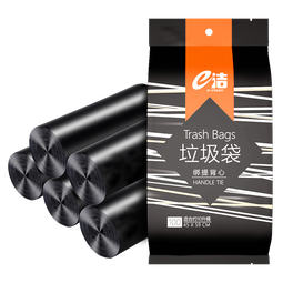 e洁背心手提式垃圾袋 垃圾袋家用办公分类垃圾桶袋 108只 10升国标易撕背心 45x59cm