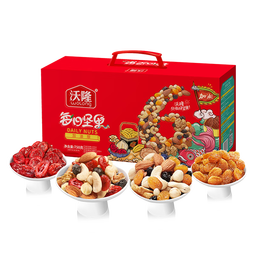 沃隆 每日坚果礼盒 混合坚果果仁果干休闲健康零食中秋送礼团购礼盒 750g/盒每日果礼加油款