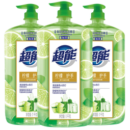 超能 离子去油洗洁精柠檬护手1kg*3套装