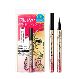 奇士美（kiss me）花盈美蔻闪耀持妆细滑眼线液笔0.4ml（日本进口）包装微瑕 01深邃黑