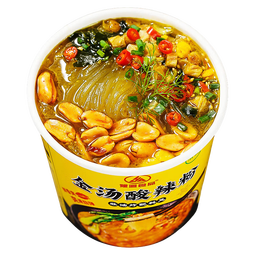 豫道食品金汤酸辣粉6桶装红薯粉免煮速食清真粉丝米线组合装夜宵零食 【6桶】金汤酸辣粉135g