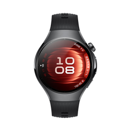 HUAWEI WATCH 5 42mm基础款深锖色不锈钢表壳幻月黑氟橡胶表带首创X-TAP智感窗鸿蒙腕上小艺eSIM通信手表