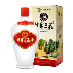 桂林三花酒 高度白酒 米香型 珍品三花 52度 450ml*6瓶 整箱装