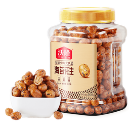 沃隆鱼皮花生480g海苔味罐装花生米休闲办公室零食下酒菜坚果小吃